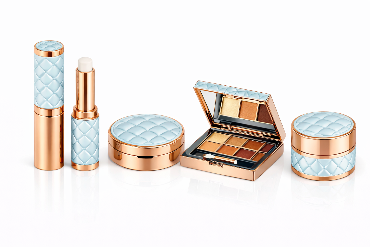Luxury Geometric Metal Cosmetic Packaging Collection