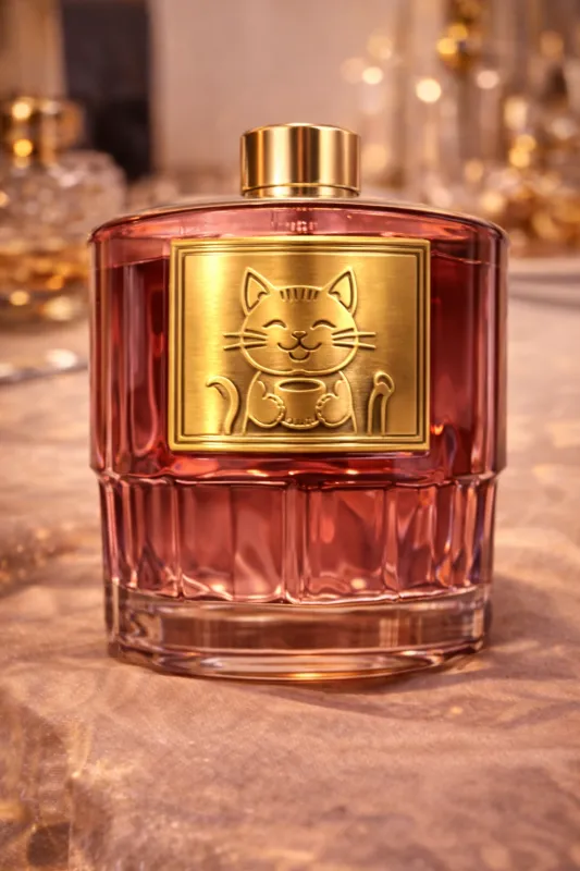 Custom Perfume Bottle Metal Labels | Luxury Metal Plaques for Fragrance Packaging