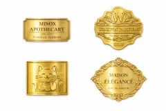 Custom Perfume Bottle Metal Labels | Luxury Metal Plaques for Fragrance Packaging