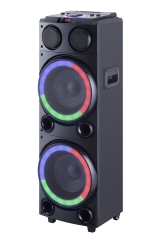 10 Inch Plastic Speaker With Handles And Four Ways Wheels