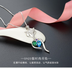 S925 Fashional Silver Cartoon Fox Necklace