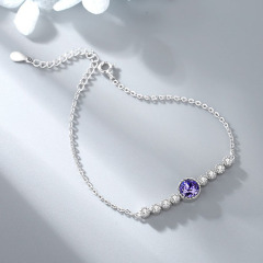 Original Ocean Heart S925 Sterling silver bracelet women's fashion high-end crystal bracelet