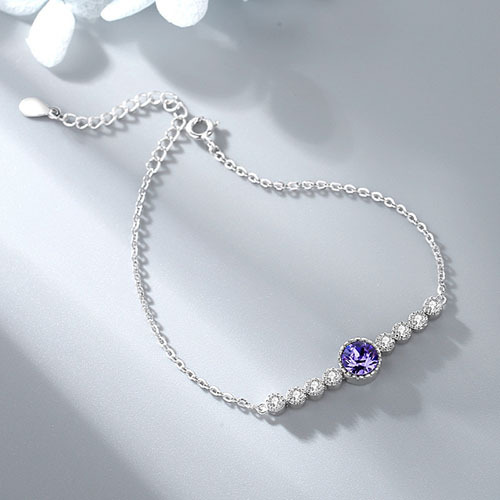 Original Ocean Heart S925 Sterling silver bracelet women's fashion high-end crystal bracelet