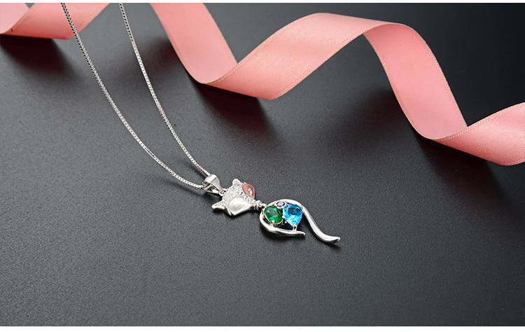 S925 Fashional Silver Cartoon Fox Necklace