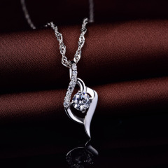 S925 Silver diamond necklace Lady clavicle chain zircon pendant