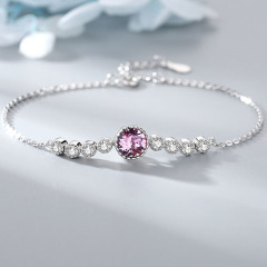 Original Ocean Heart S925 Sterling silver bracelet women's fashion high-end crystal bracelet