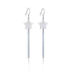 S925 Silver tassel earrings Ladies simple personality star jewelry