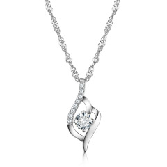 S925 Silver diamond necklace Lady clavicle chain zircon pendant