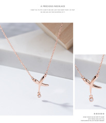 925 Sterling Silver factory original letter cross line pendant classic style women's universal necklace accessories
