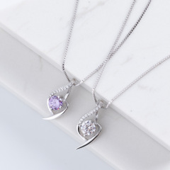 925 Sterling Silver factory original simple heart pendant classic style women's universal necklace accessories