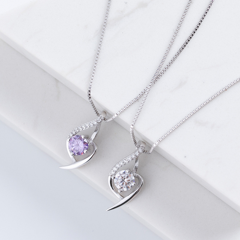 925 Sterling Silver factory original simple heart pendant classic style women's universal necklace accessories
