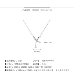 925 Sterling Silver factory original letter cross line pendant classic style women's universal necklace accessories