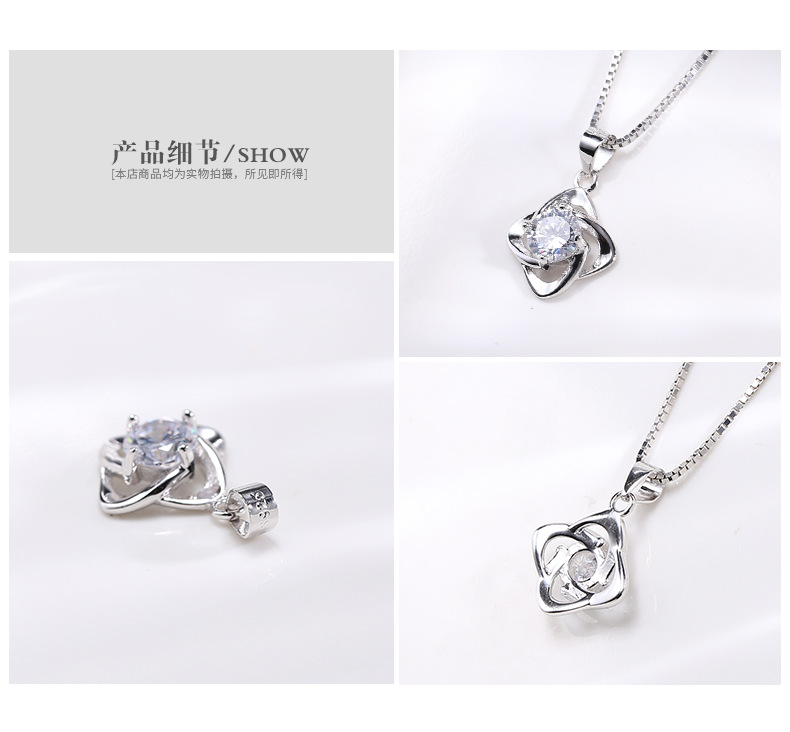 925 Sterling Silver factory original simple four-leaf clover classic style women's universal necklace accessories