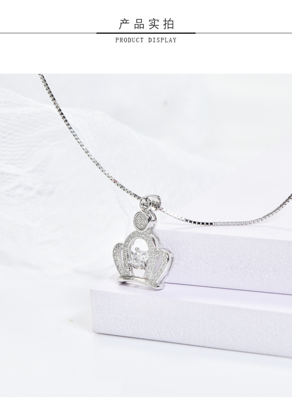 925 Sterling Silver factory original crown pendant classic style women's universal necklace accessories