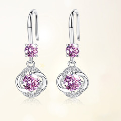 925 sterling silver factory original lucky four-leaf clover style female universal earrings jewelry