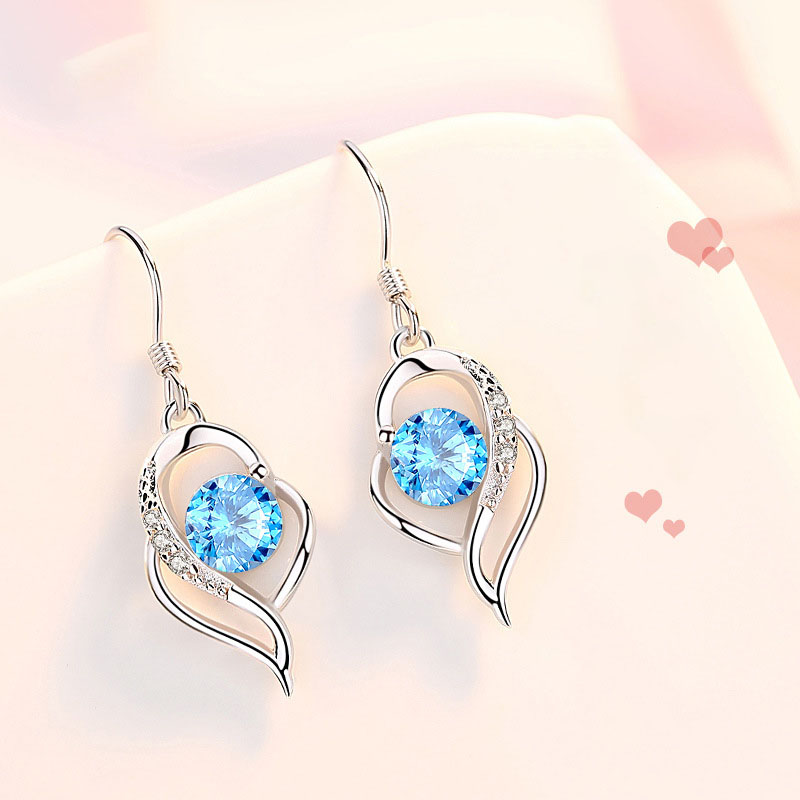 925 sterling silver factory original design YOU ARE IN MY HEART Japanese and Korean style female universal earrings jewelry