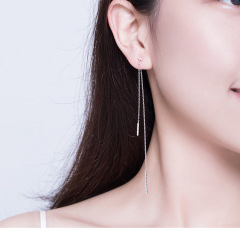 925 sterling silver factory original zircon tears Japanese and Korean style temperament female universal earrings jewelry