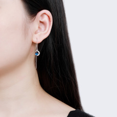 925 sterling silver factory original moon earrings Japanese and Korean style temperament female universal earrings jewelry