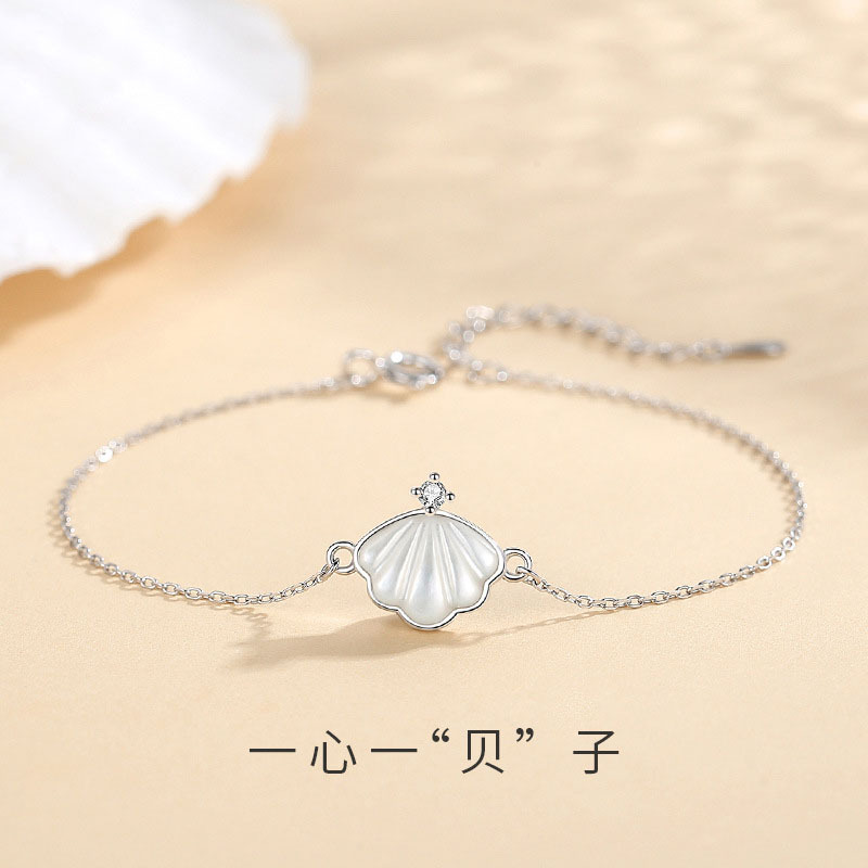 925 sterling silver factory original design of a shell Japanese and Korean style temperament female general bracelet ornaments