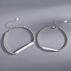 925 sterling silver factory original design geometric letter box Japanese and Korean style temperament women general bracelet accessories