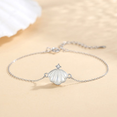 925 sterling silver factory original design of a shell Japanese and Korean style temperament female general bracelet ornaments