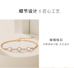 925 pure silver factory original design white fritillaria Japanese and Korean style temperament female general bracelet ornaments
