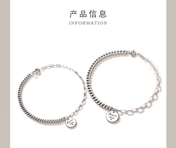 925 sterling silver factory original design round brand lovers Japanese and Korean style temperament female general bracelet ornaments