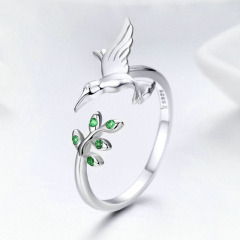 925 sterling silver factory original design hummingbird greetings Japanese and Korean style temperament female universal ring jewelry