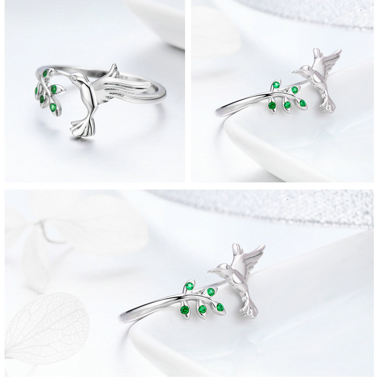 925 sterling silver factory original design hummingbird greetings Japanese and Korean style temperament female universal ring jewelry