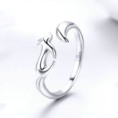 925 sterling silver factory original design simple little fox European and American style temperament female universal ring jewelry