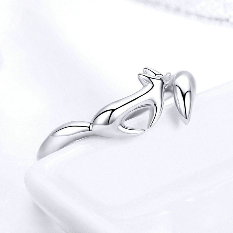 925 sterling silver factory original design simple little fox European and American style temperament female universal ring jewelry