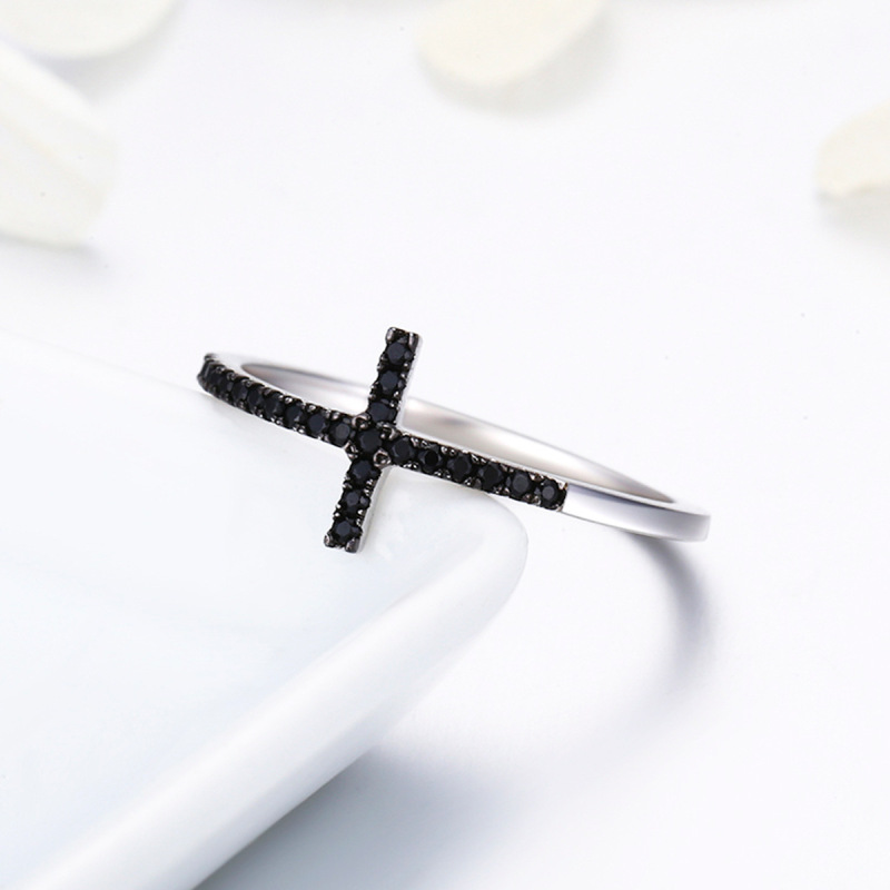 925 sterling silver factory original design of the cross belief European and American style temperament women universal ring jewelry
