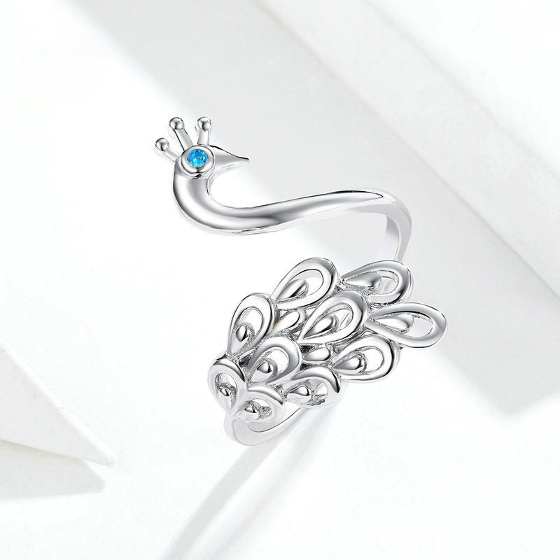 925 pure silver factory original design pure silver peacock plated Japanese and Korean style temperament women universal ring jewelry