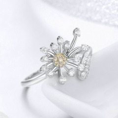 925 sterling silver factory original design of dandelion love European and American style temperament female universal ring jewelry