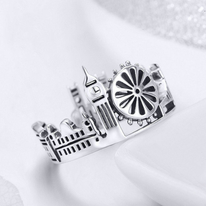 925 sterling silver factory original design sky city European and American style temperament women universal ring jewelry