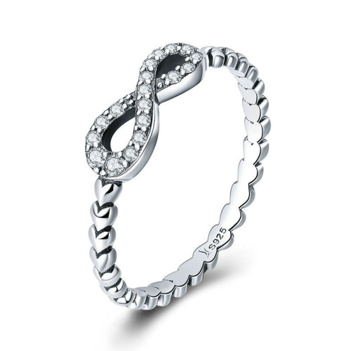 925纯银工厂原创设计简约永恒之心欧美风格气质女性通用戒指饰品
