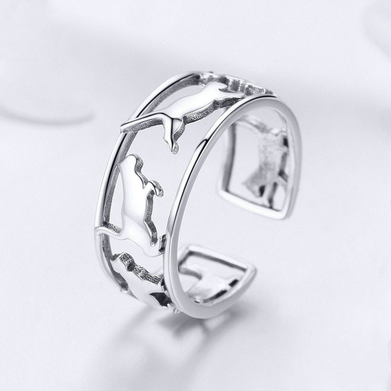 925 sterling silver factory original design lovely cat European and American style temperament female general ring jewelry