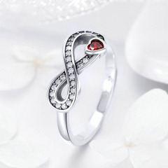 925 sterling silver factory original design simple eternal heart of European and American style temperament female universal ring jewelry