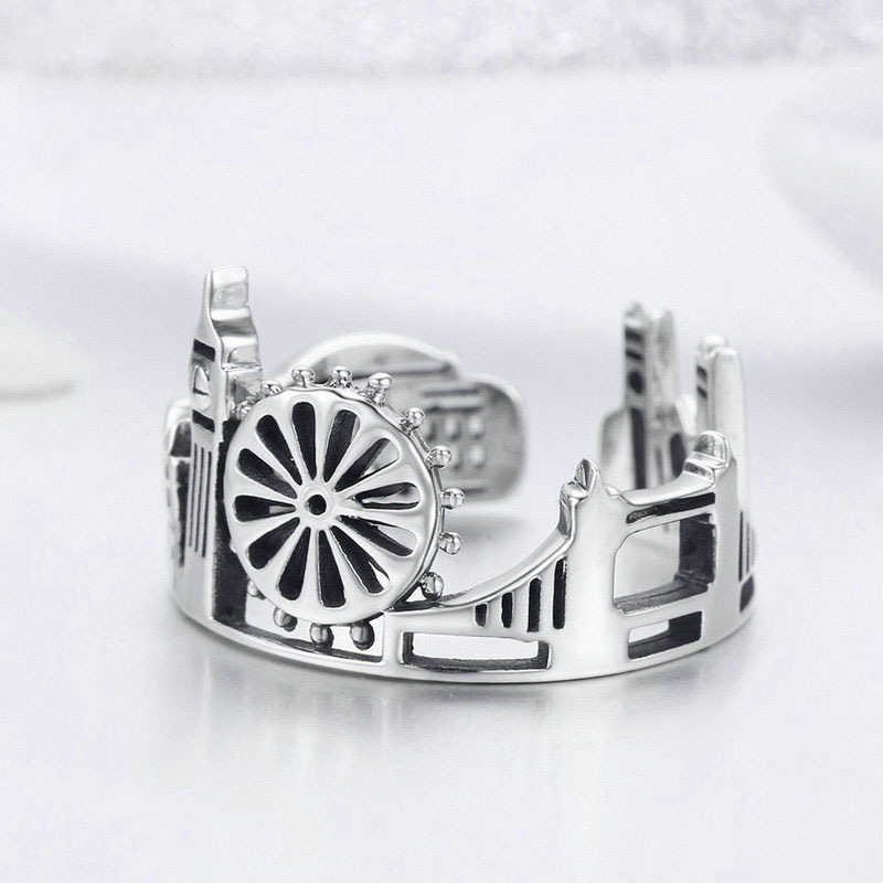 925 sterling silver factory original design sky city European and American style temperament women universal ring jewelry