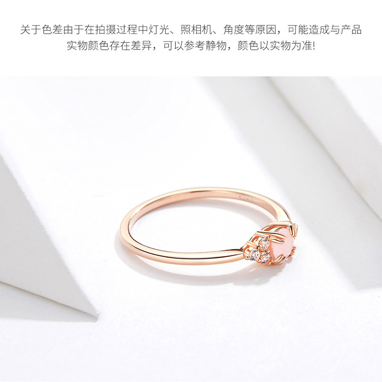 925 sterling silver factory original design rose gold opal European and American style temperament women universal ring jewelry