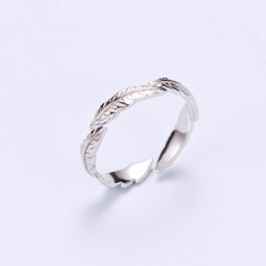 925 sterling silver factory original design simple white feather European and American style temperament female universal ring jewelry