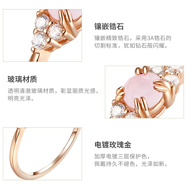 925 sterling silver factory original design rose gold opal European and American style temperament women universal ring jewelry