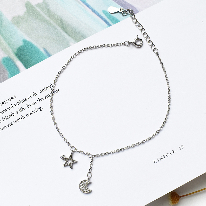 925 pure silver factory original design star moon national ethos female general anklet jewelry