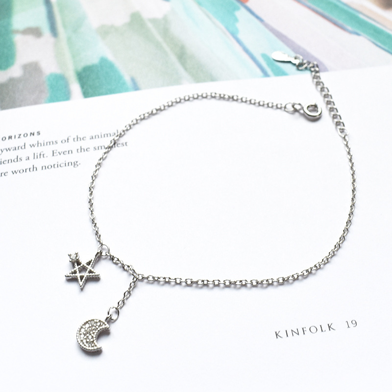 925 pure silver factory original design star moon national ethos female general anklet jewelry