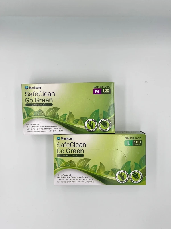 Medium Green Biodegradable Nitrile Examination Gloves