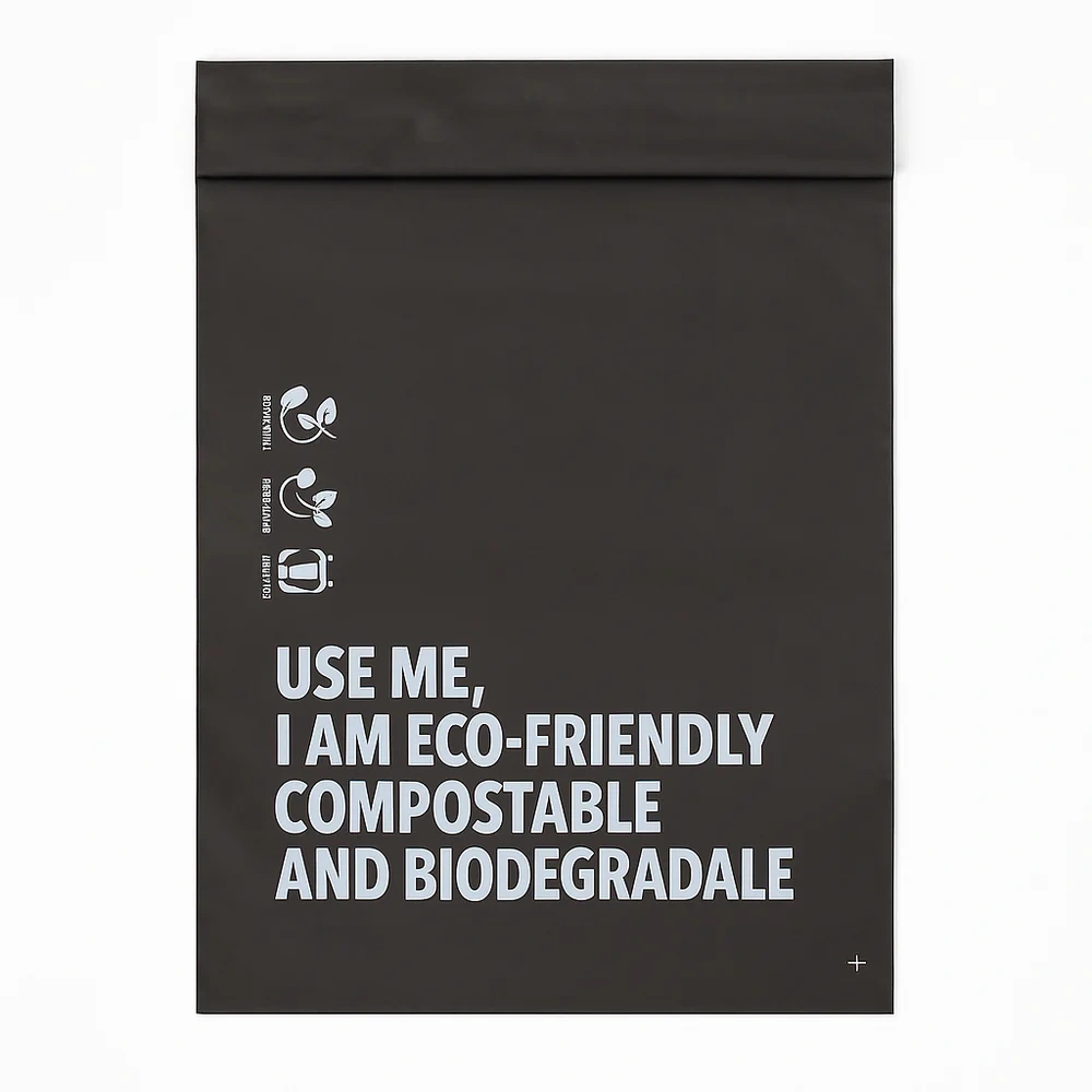 Compostable Mailing Satchels-Black 190x250mm