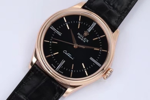 Rolex Watch 5A Quality 3132 Movement 904L Steel Cow Leather 39mm Cellini Watch