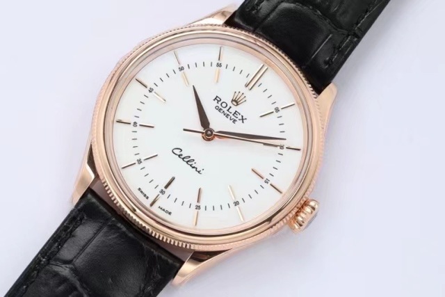 Rolex Watch 5A Quality 3132 Movement 904L Steel Cow Leather 39mm Cellini Watch