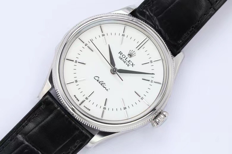 Rolex Watch 5A Quality 3132 Movement 904L Steel Cow Leather 39mm Cellini Watch