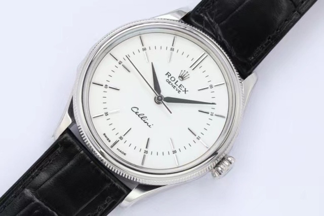 Rolex Watch 5A Quality 3132 Movement 904L Steel Cow Leather 39mm Cellini Watch